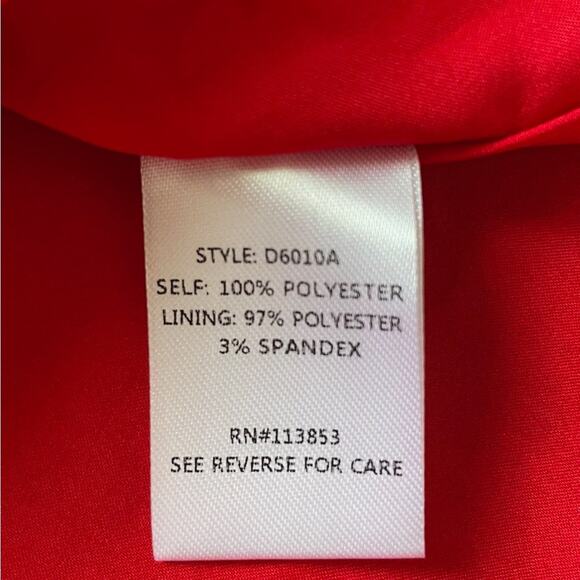 Sugarlips Kismet Chiffon Swiss Dot One Shoulder Dress in Red Size Large - Picture 4 of 6